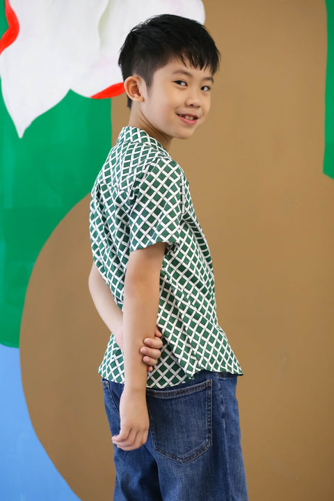 Boys Shirt - Love Lace II Green