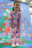 Girls Baju Kurung - Bunga Raya Tiles Pink