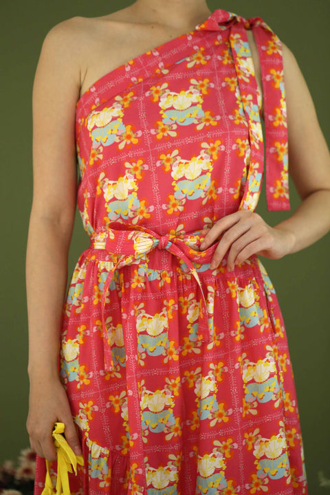 Half Moon Dress - Bunga Raya Tiles Pink