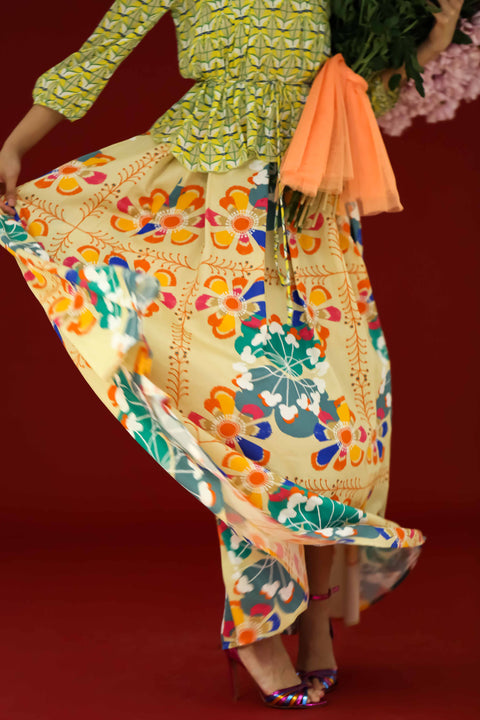 Maxi Skirt - Bunga Raya Tiles Peach