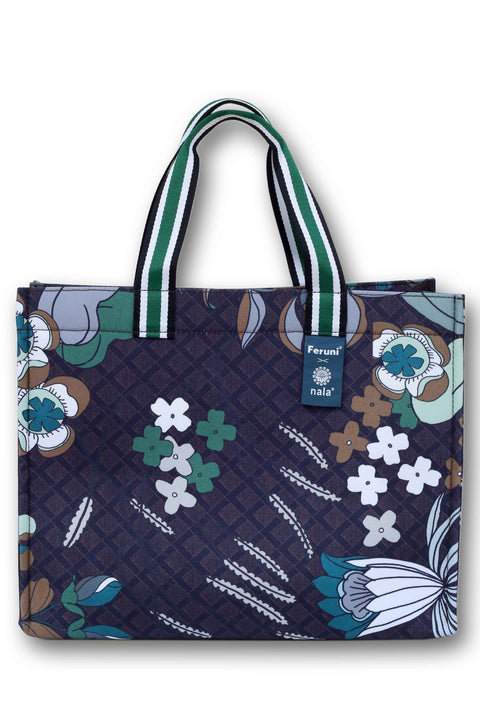 Large Shopper Mandi Bunga - Charcoal Blossom