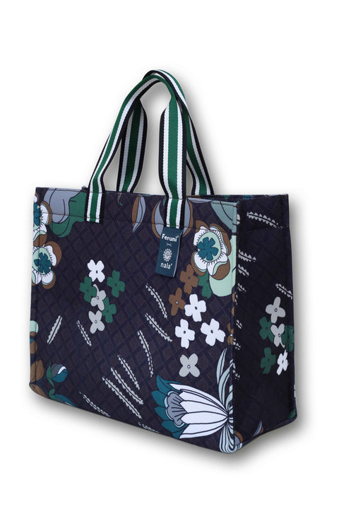 Large Shopper Mandi Bunga - Charcoal Blossom