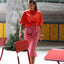 T-Shirt Dress - Crepe Ginger Cherry