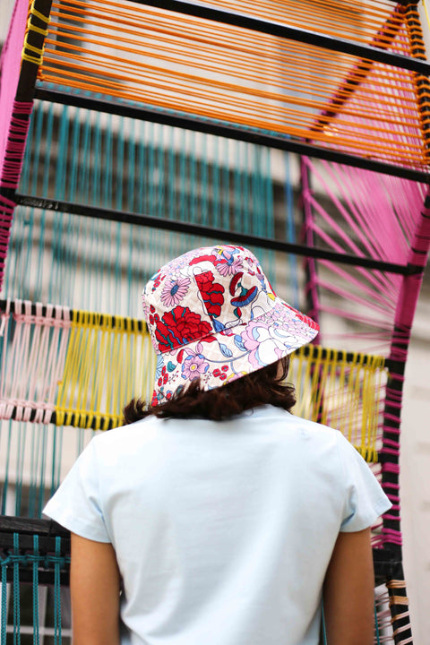 Bucket Hat  - Mandi Bunga White