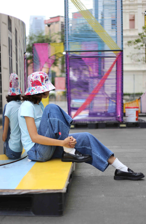 Bucket Hat  - Mandi Bunga White