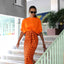 T-Shirt Dress - Crepe Ginger Orange