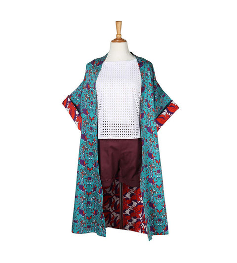 Reversible Ilham Kimono - Parrot Green