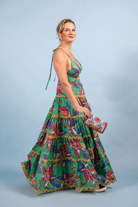 Spanish Ball Dress - Oolong Green