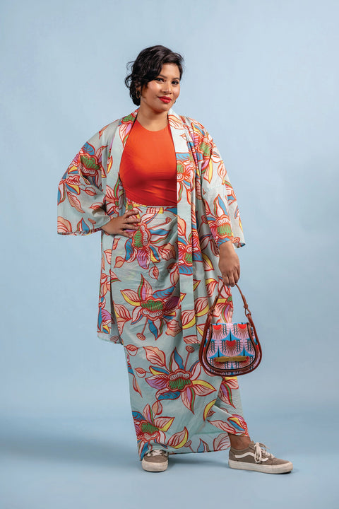 Kimono Kebaya & Sarong Set - Oolong Dreams