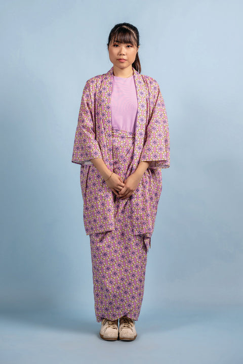 Kimono Kebaya & Sarong Set - Paper Petals Lavender