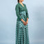 Cherry Kebaya & Wrap Around Sarong Set - Forest Green