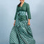 Cherry Kebaya & Wrap Around Sarong Set - Forest Green