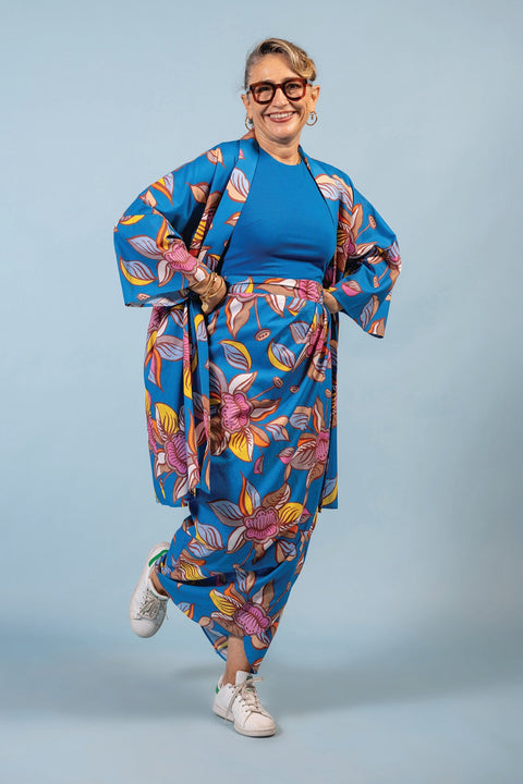 Kimono Kebaya & Sarong Set - Oolong Blue