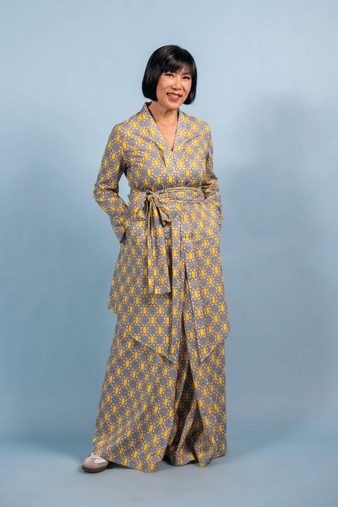 Sarong & Kebarung Set - Paper Petals Sunshine