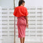 T-Shirt Dress - Crepe Ginger Cherry