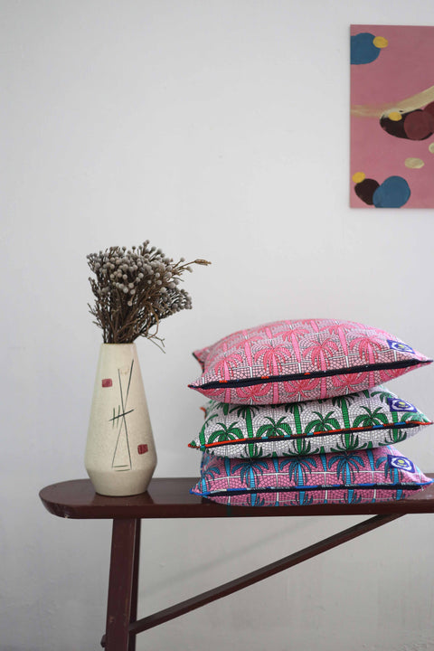 Kasturi Cushion Cover - Palm Pink