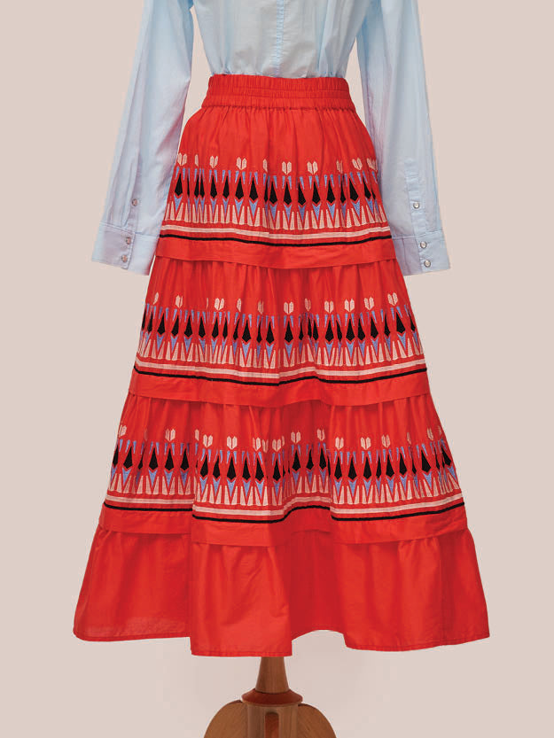 Facade Skirt - Red