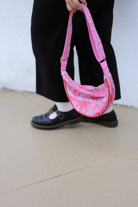 Kasturi Half Moon Bag - Palm Pink