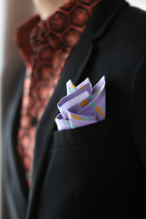 Pocket Square - Love For Lattice II Lavender