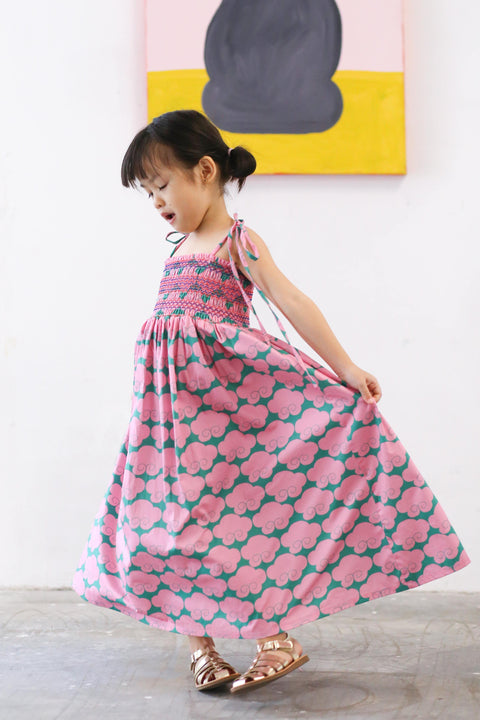 Girls Singapore Smock Dress - Cloud 9 Pink