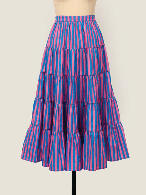 Frill Thrill Skirt  - St Tropez Pink & Blue