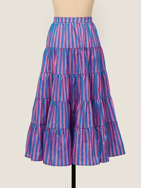 Frill Thrill Skirt  - St Tropez Pink & Blue