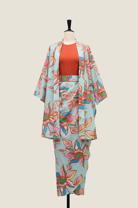 Kimono Kebaya & Sarong Set - Oolong Dreams