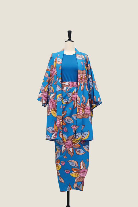 Kimono Kebaya & Sarong Set - Oolong Blue