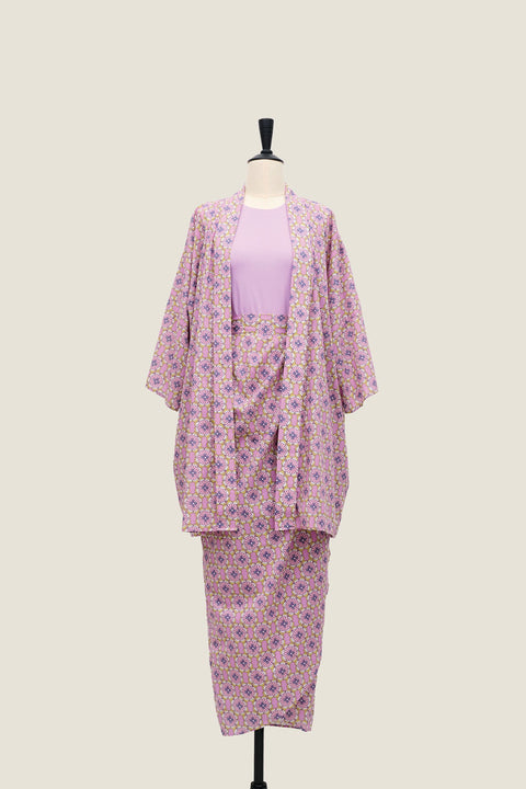 Kimono Kebaya & Sarong Set - Paper Petals Lavender