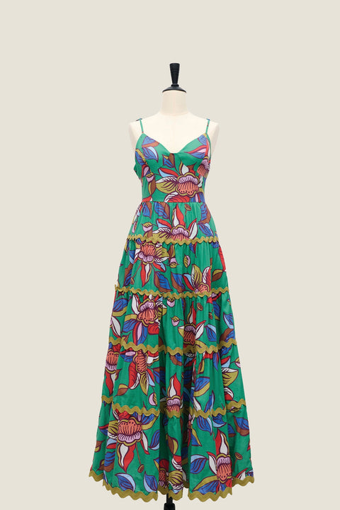 Spanish Ball Dress - Oolong Green