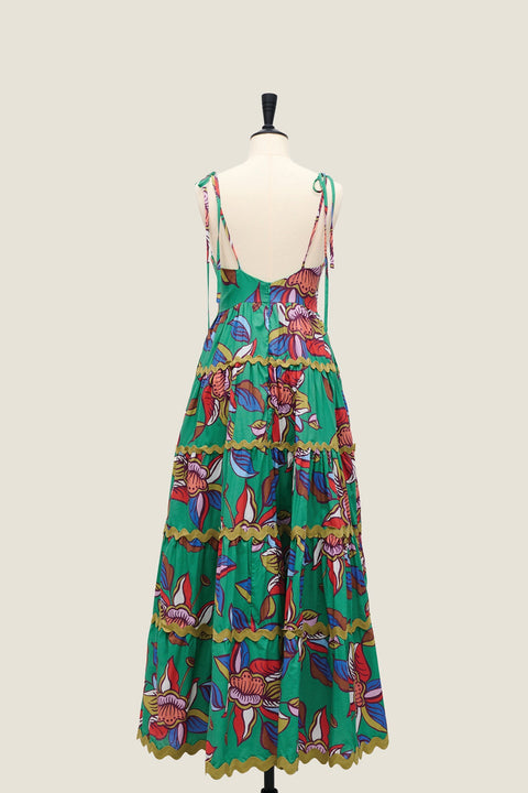 Spanish Ball Dress - Oolong Green