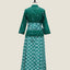 Cherry Kebaya & Wrap Around Sarong Set - Forest Green