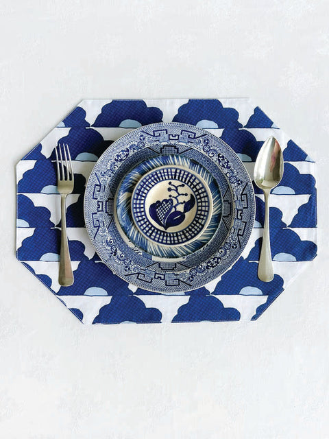 Blue & White Placemats - Kaya Magnolia