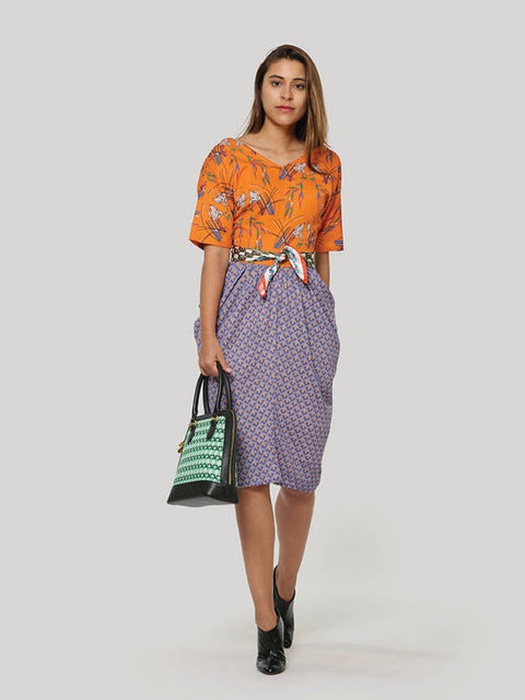 Parrot Dress - Wild Grass Orange