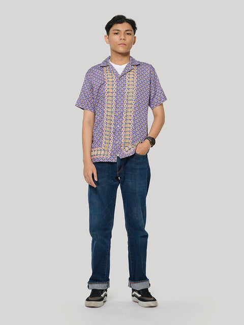 Men Shirt With Embroidery - Love Lattice IIi Wine