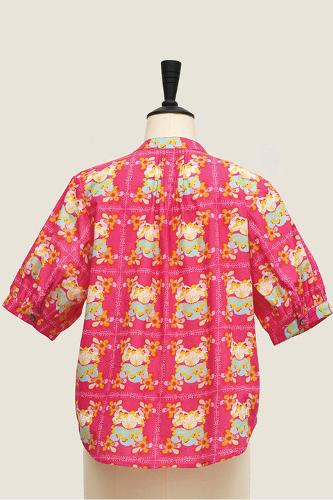 Daniela Top - Bunga Raya Tiles Pink