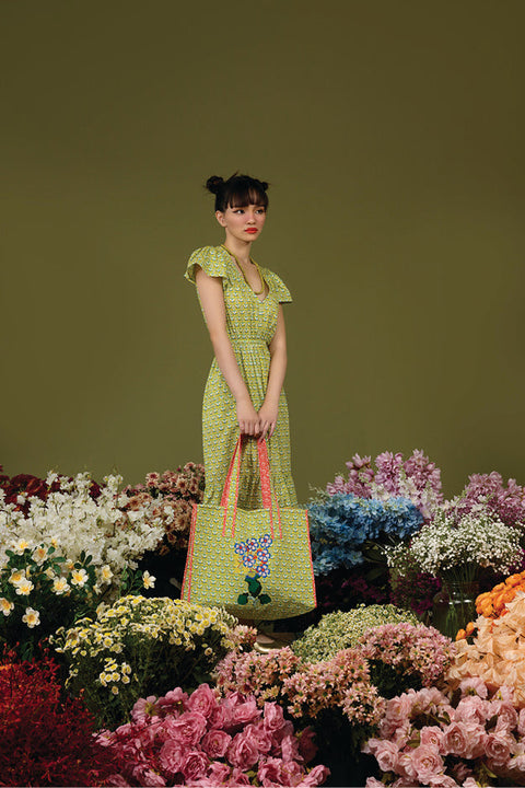 Polo Dress - Diamond & Flower Yellow