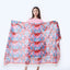 Cotton Voile Scarf Funky Swirl Red