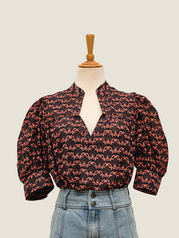 Ladies Batik Shirt - Ixora