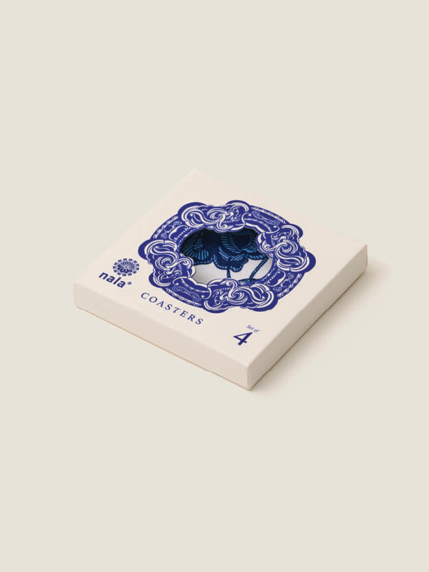 Blue & White Coaster - Kaya Magnolia
