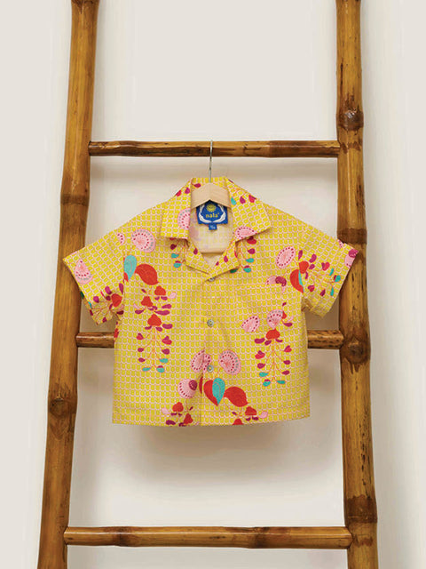 Boy Shirt - Willow Roses Buttercup