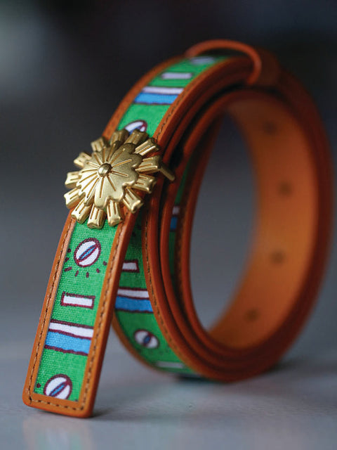 Kasturi Leather Belt - Switch Green