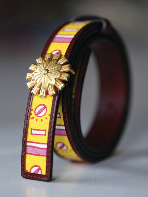 Kasturi Leather Belt - Switch Yellow