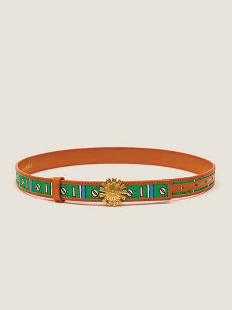 Kasturi Leather Belt - Switch Green