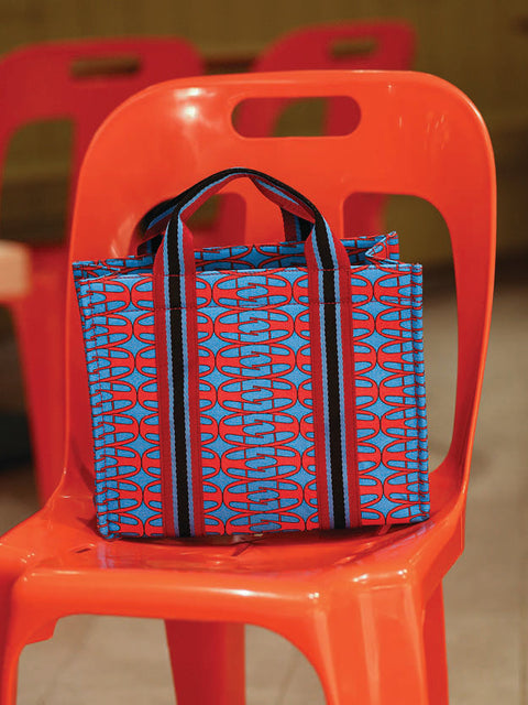 Kasturi Shopper Bag Small - Chairs Blue