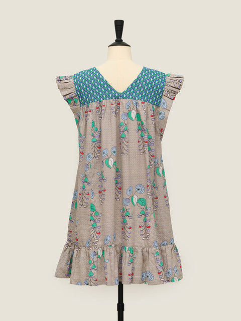 Bella Dress - Willow Roses Beige