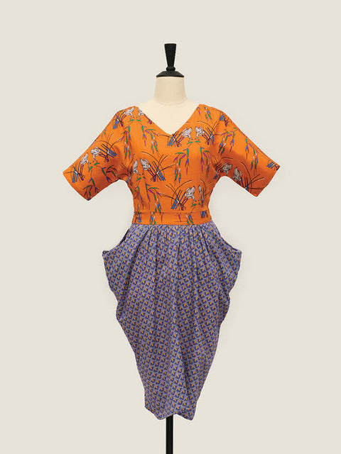 Parrot Dress - Wild Grass Orange