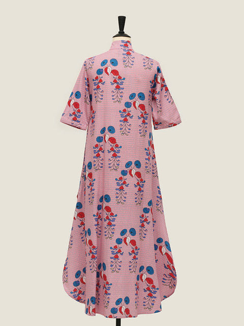 Maxi Shirt Dress - Willow Roses Pink