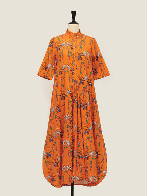 Maxi Shirt Dress - Wild Grass Orange