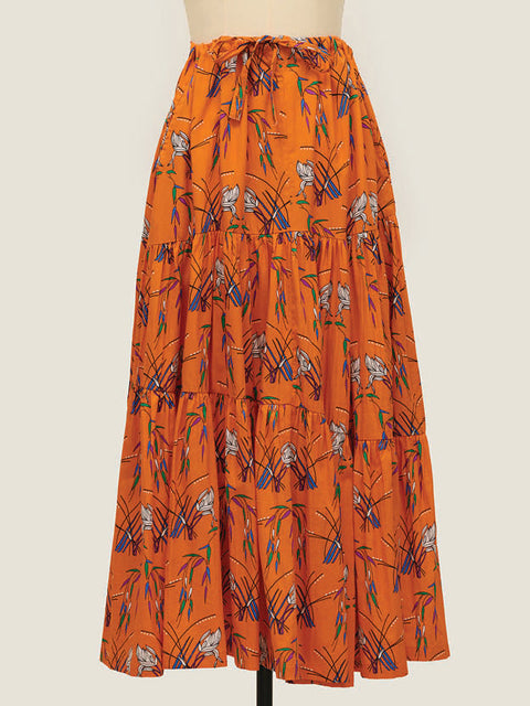 Happy Skirt Dress - Wild Grass Orange (Free Size)